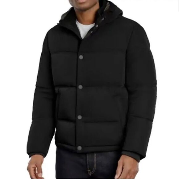 Men’s Lucky heavy hooded puffer coat (Black) - Picture 5 of 11